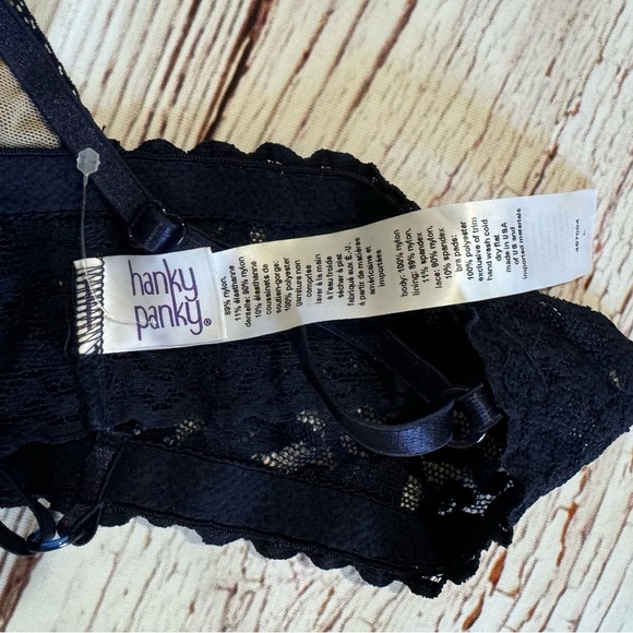 Hanky Panky Signature Lace Padded Bralette in Navy Sz L New - Picture 9 of 9